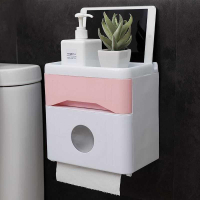 免打孔纸巾双层纸盒卫生间厕纸抽厕所壁挂架置物架收纳放卫生纸的
