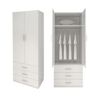 卧室小户型衣柜家用立柜欧式现代简约出租房用储物柜简易实木柜子
