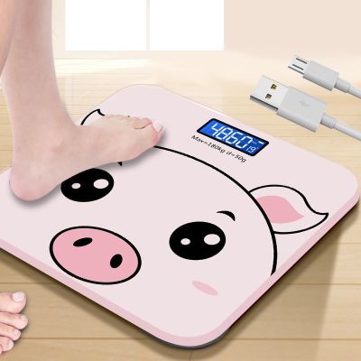 甄萌 家用usb充电电池体重秤精准智能人体秤成人健康减肥称重器计