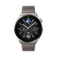 华为(HUAWEI)WATCH GT 3Pro(46mm)时尚款 灰色真皮表带 智能蓝牙运动手表 两周强劲续航 无线快充 蓝牙通话 ECG心电分析 华为手表watchgt3pro