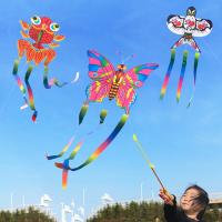 新款风筝闪电客儿童手持钓鱼竿小孩专用迷你网红燕子风筝小号微风易飞