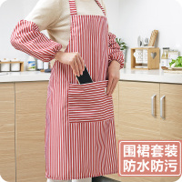 厨房家用防水防油带袖套韩版时尚围裙套装可爱米魁女围腰炒菜成人罩衣