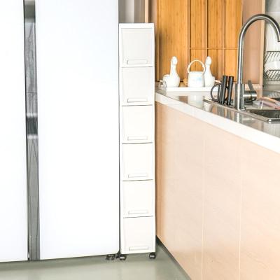 超窄夹缝置物架厨房冰箱18cm缝隙浴室窄柜卫生间米魁抽屉式夹缝收纳柜