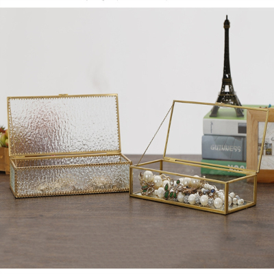 米魁欧式透明玻璃首饰盒防氧化饰品盒复古珠宝展示盒水晶消磁盒收纳盒