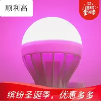 粉色光led灯泡螺口补光灯泡塑料球泡灯E27螺口足浴情趣照明氛围灯粉色光单个灯泡(E27螺口)