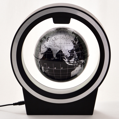 得力(deli)地球仪悬浮地球仪摆件办公室家居摆设创意led灯发光亮光地球仪360°电动旋转高清地球_4寸小号悬浮地球仪