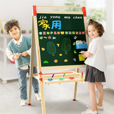 邦可臣儿童小黑板家用支架式可擦双面磁性宝宝涂鸦画画写字画架画板黑板