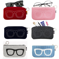 旅行眼镜袋 男女便携毛毡太阳眼镜盒文具袋近视墨镜小清新收纳袋