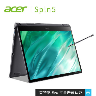 宏碁(acer)Spin5 翻转触控手写轻薄本 2.2K高色域 网课教育办公笔记本电脑 (11代i7-1165G7 16G 1TBSSD 双雷电4)灰 定制