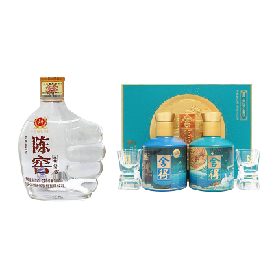 泸州老窖陈窖柔雅小酒46度100ml+舍得若比邻小酒52度100ml 2瓶组合装