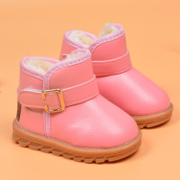 [促销][厂家直销加厚款]婴儿童鞋靴子冬季短靴潮男童女童防水雪地靴