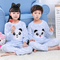 [促销]儿童睡衣长袖法兰绒卡通可爱男孩女童睡衣加厚中大童小孩子家居服