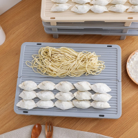 可折叠塑料饺子帘面食单层盖垫创意家用水饺餐垫盖帘放饺子的托盘 颜色随机
