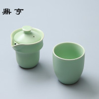 鼎亨汝窑办公茶具陶瓷快客杯旅行茶具简易功夫茶具家用个人泡茶杯