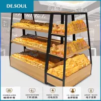 钢木面包架展示架面包柜超市面包架子蛋糕展柜点心柜货架边柜