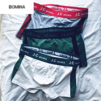 波迷娜(BOMINA)[放心购]3条装新款男士内裤男平角裤纯棉透气青年潮韩版运动中腰四角裤衩