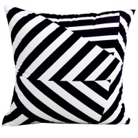 北欧抱枕靠垫现代简约黑白色条纹几何格子抱枕套客厅沙发靠枕
