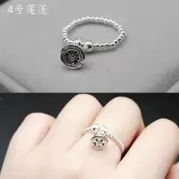 925银珠戒指女 纯银简约个性创意手工食指尾戒关节弹力小银珠指环