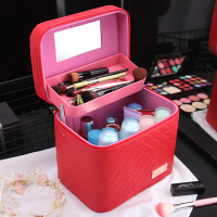 大容量化妆化妆箱收纳盒韩国简约大小号化妆品随身便携手提