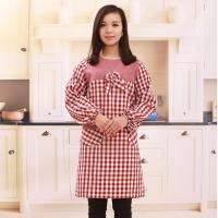 韩版时尚成人棉布家用公主可爱围裙防污厨房家居清洁长袖反穿罩衣