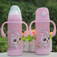 儿童卡通不锈钢保温杯两用带吸管有手柄宝宝保温奶瓶儿童壶保温杯