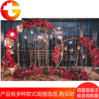 大型铁艺圆环拱四件套花户外草坪婚礼婚庆道具星空婚礼圆环