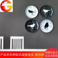 现代壁饰新中式挂盘墙壁装饰挂件鸟陶瓷墙壁装饰挂盘圆盘摆件盘子