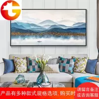 纯手绘油画新中式抽象画客厅山水沙发背景墙画现代简约抽象挂画