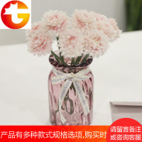 欧式玻璃花瓶透明加厚直筒水培玫瑰干花插花花瓶家居客厅装饰摆件
