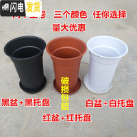 三维工匠塑料花盘 兰花专用花盆 塑料兰花盆 塑料花盆 高级兰花 红色[小号口径16高23cm]带托盘 兰花盆[1花盆容器