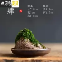 三维工匠苔藓盆栽假山吸水石盆景水培青苔造景办公室桌面净化空气花盆摆件 [肆-假山苔藓盆栽] 小花盆容器