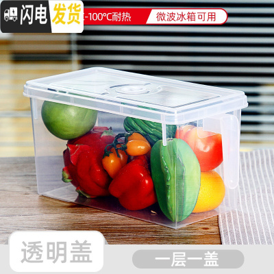 三维工匠冰箱保鲜收纳盒食物长方形鸡蛋蔬菜抽屉式塑料储物整理盒冷冻收纳