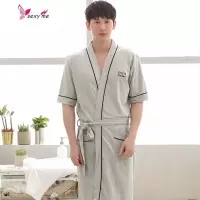 夏季日式浴袍男短袖棉大码加肥家居服睡衣睡袍 FISH BASKET