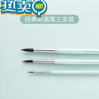 绿彩虹光套装美术生专用水粉颜料绘画笔丙烯笔勾线笔专业尼龙毛笔