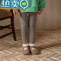 绿彩虹光允儿妈女童冬季新款羊驼绒打底裤 宝宝秋冬洋气加绒加厚裤子棉裤