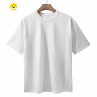 FISH BASKET美式300g短袖t恤男季复古厚实打底衫白色三本针半袖潮