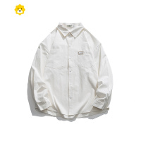 FISH BASKET日系工装白色长袖衬衫bf风男女款季开学季班服长袖衬衣休闲外套
