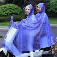 电动车雨衣双人男女成人踏板摩托电车么托骑行水衣时尚透明遮雨批
