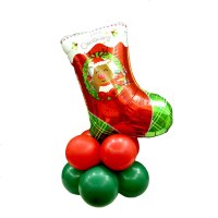 圣诞节装饰铝膜气球小立柱KTV酒吧橱窗圣诞老人雪人布置用品路引