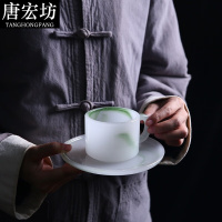 唐宏坊 简约轻奢办公室家用翡翠玉瓷茶杯商务送礼功夫茶具