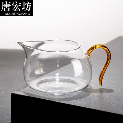 唐宏坊 晶彩公杯翊口茶海和器手工耐热高硼硅玻璃高透怡然公道杯