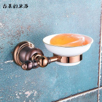 美式铜玫瑰金棕古铜皂网浴室五金挂件欧式仿古肥皂盒皂架置物架