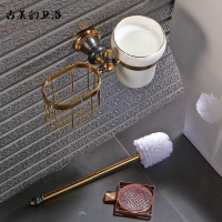 欧式铜黑金色多功能马桶刷架浴室五金挂件厕所架置物架马桶刷子