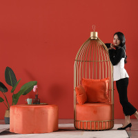 ins网红款铁艺沙发 创意北欧单人沙发椅 小户型客厅 阳台书房沙发