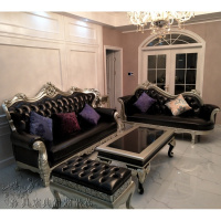 欧式实木沙发组合客厅古典高档沙发真皮沙发样板房别墅售楼处沙发