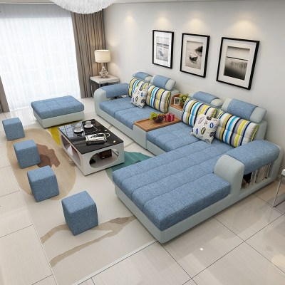 布艺沙发组合客厅整装小户型网红功能音响乳胶可拆洗简约现代家具