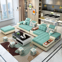 布艺沙发组合现代简约大小户型客厅多人可拆洗整装多功能皮布沙发