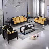 新中式沙发现代中式简约客厅布艺沙发禅意组合新古典复古实木家具
