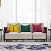新中式全实木沙发组合现代中式禅意布艺沙发客厅家具
