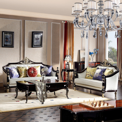 欧式沙发组合 客厅整装小新古典实木美式轻奢真皮简欧家具123